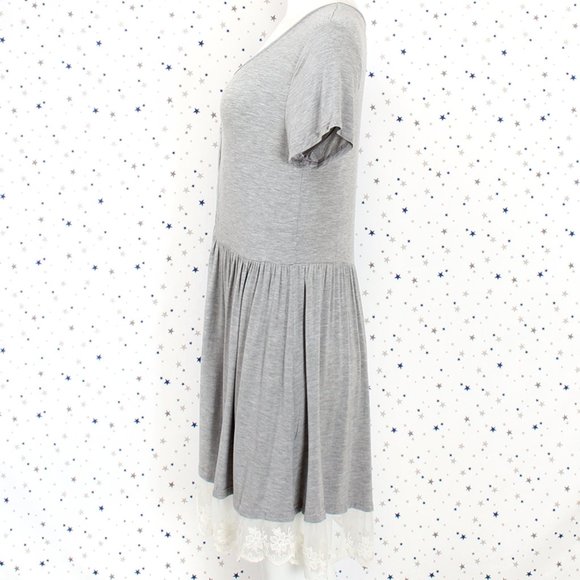 POL Short Sleeve Hoodie Top with Lace Detail main image 1